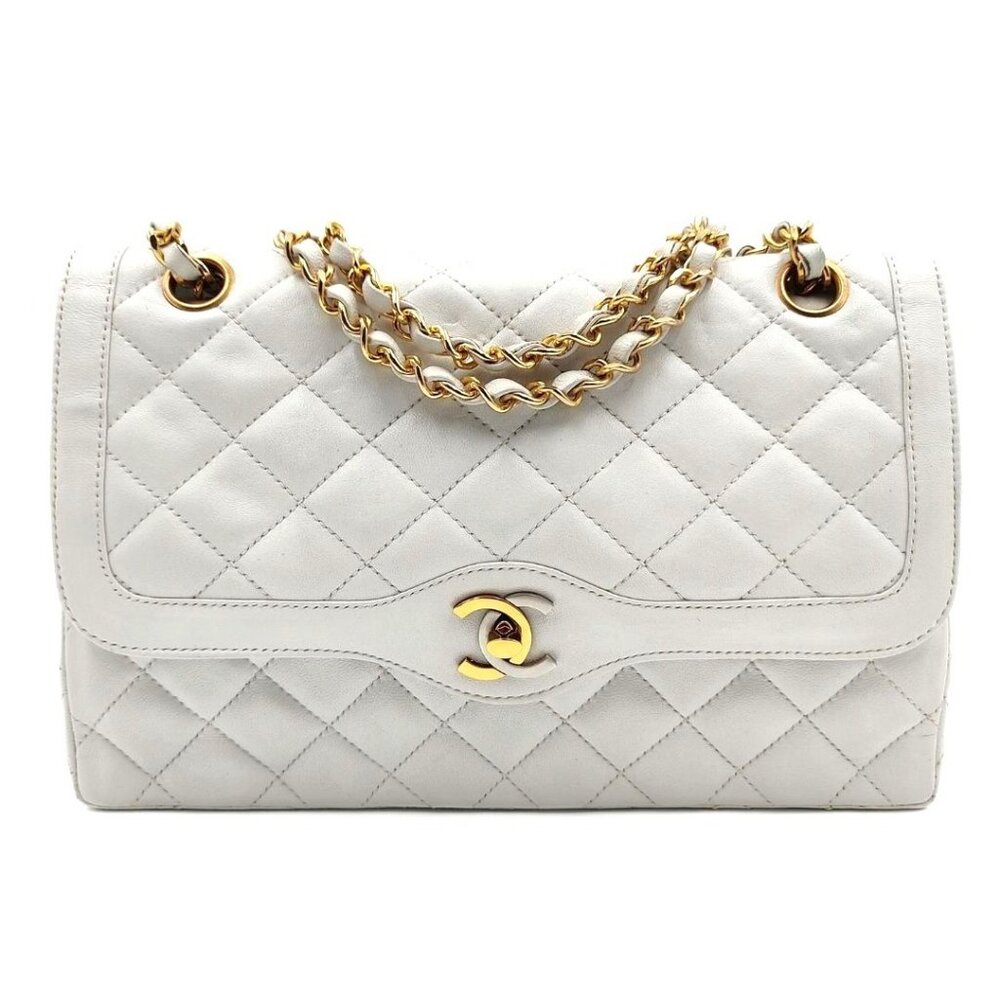 Authentic CHANEL CC 24K Paris Limited Double Flap Bag Lambskin Matelasse Chain